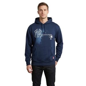 Majestic Men Size Large Navy Blue Good MLB NY Yankees Therma Base Sweater Hoodie